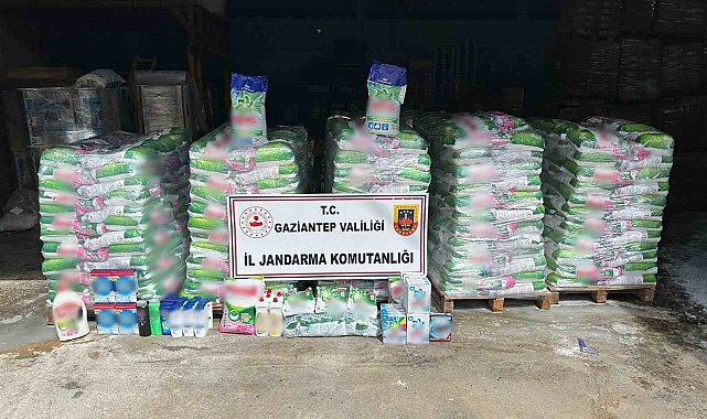 Gaziantep&#039;te jandarma ekiplerinden sahte deterjan operasyonu