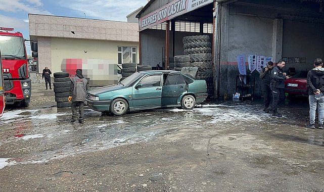 Gaziantep'te otomobilin LPG tüpünün patladığı anın görüntüsü ortaya çıktı