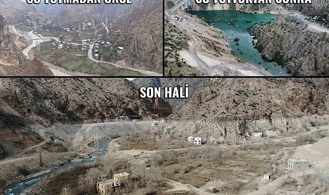 Geçen yıl Temmuz'da baraj sularına gömülen mahalle, Mart'ta yeniden ortaya çıktı