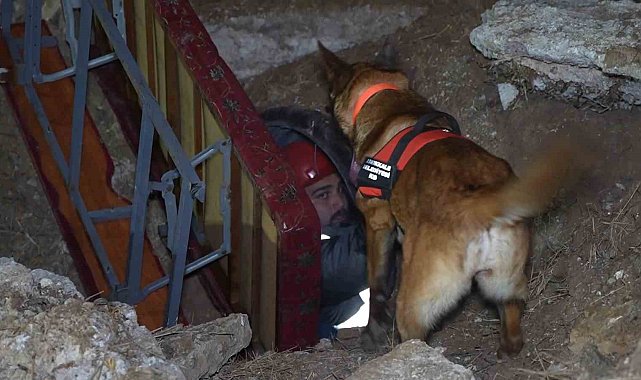 Gecenin ayazında zorlu tatbikat: 'Hassas burunlar' doğal afetlere hazırlanıyor