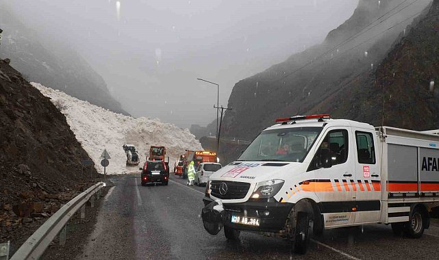 Hakkari-Çukurca kara yolu çığdan temizleniyor