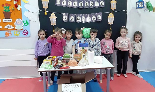 Hisarcıklı miniklerden ihtiyaç sahibi ailelere Ramazan kolisi