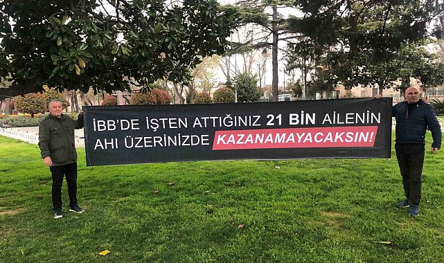İBB tarafından tazminatları ödenmeden işten çıkarılan işçiler eylem yaptı