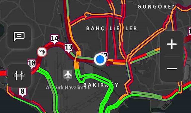 İstanbul'da akşam saatlerinde trafik yoğunluğu yüzde 83'e ulaştı