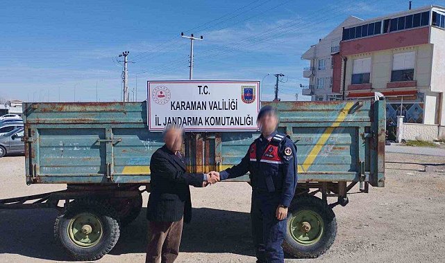 Jandarma 3 ay önce çalınan römorku bularak sahibine teslim edildi