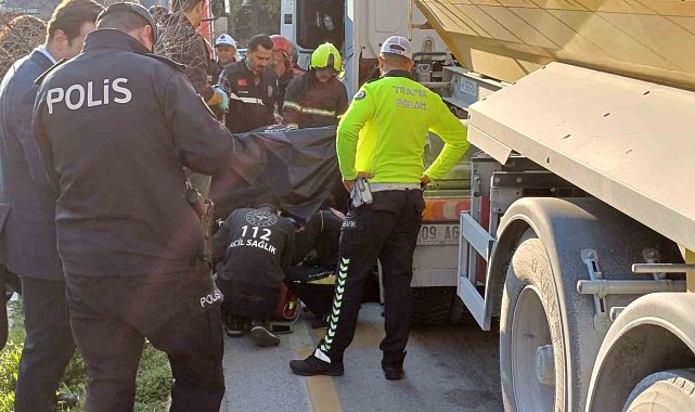 Kamyonun altında kalan motosiklet sürücüsünün kimliği belli oldu