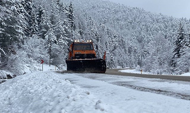 Karabük'te kar yağışı etkili oldu