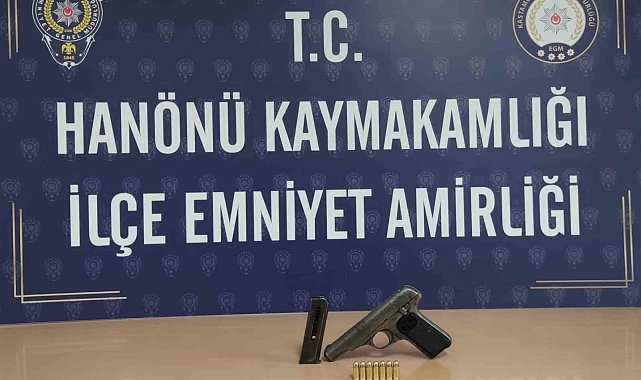 Kastamonu'da ruhsatsız tabanca ele geçirildi