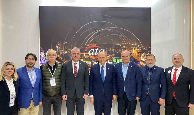 KKTC Cumhurbaşkanı Tatar ile Kültür ve Turizm Bakanı Ersoy'dan Berlin'de ATO'nun standına ziyaret