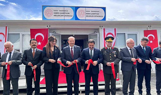 KKTC Cumhurbaşkanı Tatar, İskenderun'da Kıbrıs Şampiyon Melekler İlkokul ve Ortaokulu'nun açılışını yaptı