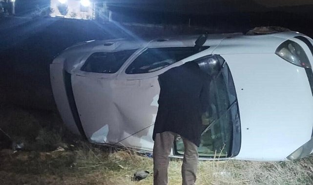 Konya'da otomobil takla attı: 1 yaralı