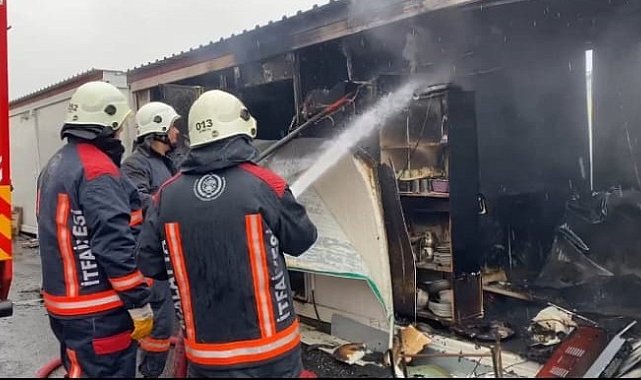 Malatya'da konteyner yangını