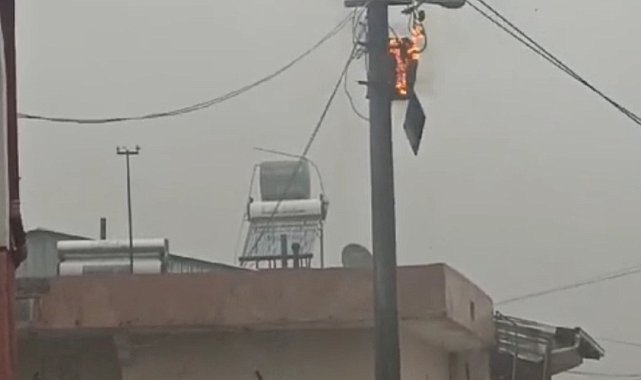 Mardin'de elektrik sayaçlarının içinde olduğu otomasyon panosu yandı
