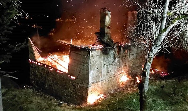 Ordu'da ahşap ev yangını