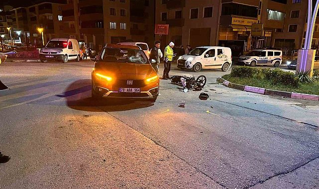Otomobil ile motosiklet çarpıştı: 1 yaralı