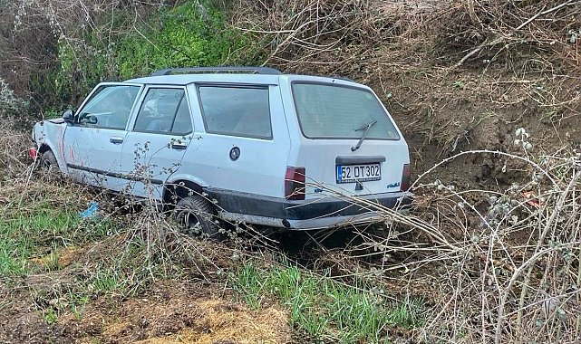 Otomobil şarampole yuvarlandı: 2 yaralı