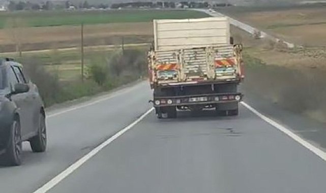 Patlak lastikle kilometrelerce yol gitti, o anlar kamerada