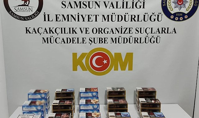 Samsun'da 11 bin adet dolu makaron ele geçirildi