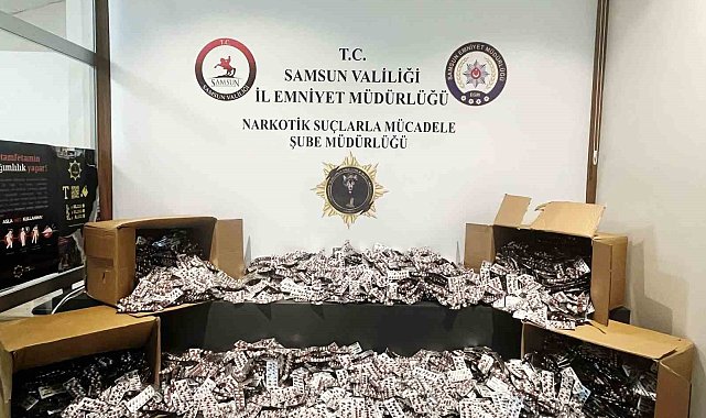 Samsun'da 55 bin 930 sentetik ecza ele geçirildi