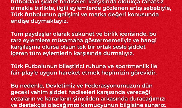 Samsunspor: "Türk futbolunun gelişimi ve marka değeri konusunda endişe duymaktayız"
