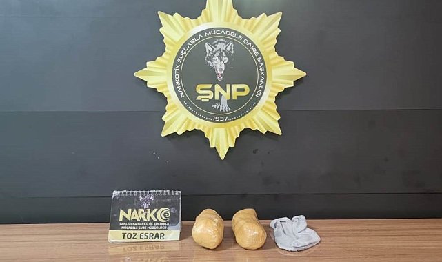 Şanlıurfa'da 1 kilo 150 gram toz esrar ele geçirildi
