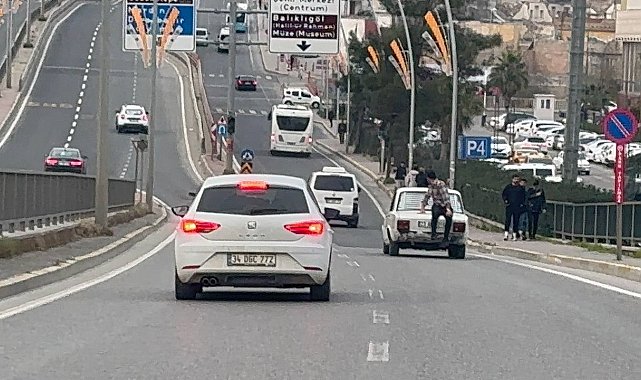 Şanlıurfa'da tehlikeli yolculuk kamerada