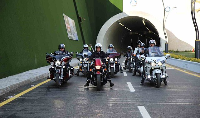 Tahmazoğlu 100. Yıl Tünelleri'nde motosiklet turu attı