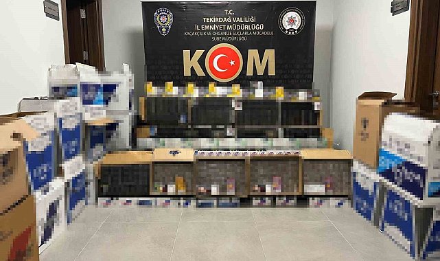 Tekirdağ'da 230 bin adet dolu makaron ele geçirildi