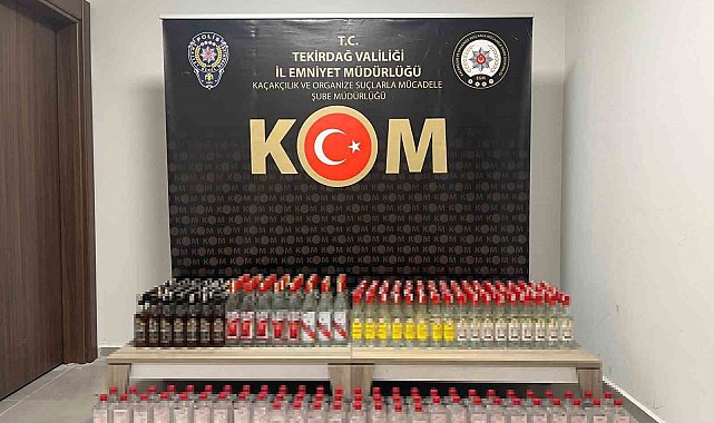 Tekirdağ'da 250 litre sahte içki, 62 litre etil alkol ele geçirildi.