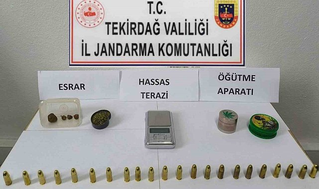 Tekirdağ&#039;da tabanca ve uyuşturucu ele geçirildi