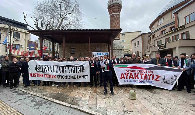 Yalova'da İsrail'in Gazze saldırıları protesto edildi