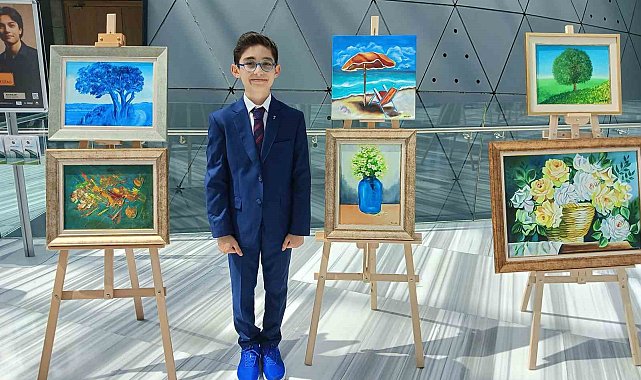 12 yaşındaki ressamdan şehit babası anısına resim sergisi