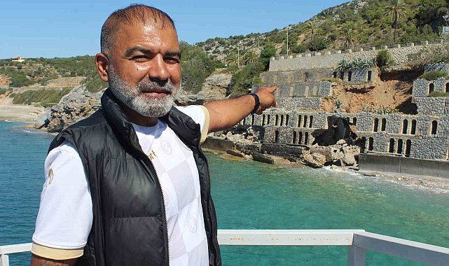 Alanya'da çöken duvarın görsel kirliliğine tepki