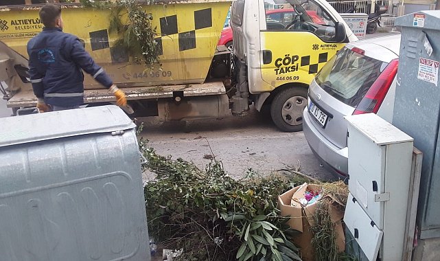 Altıeylül temizlik ekipleri bayramda görev başında