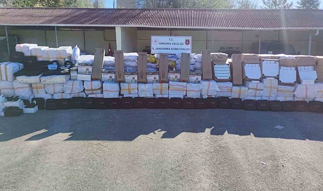 Ankara'da 35 milyon liralık kaçak tütün ve elektronik malzeme ele geçirildi