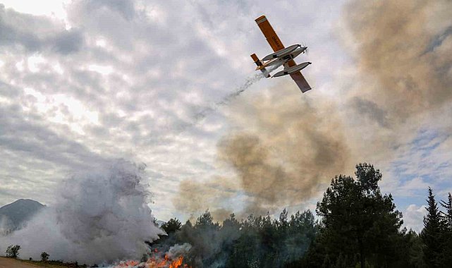 Antalya'da nefes kesen orman yangını tatbikatına 2 sikorsky helikopter ve 3 uçak destek verdi