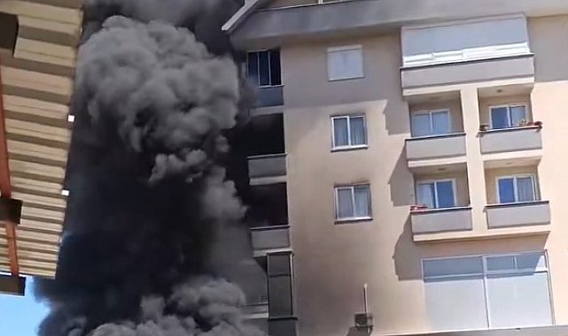 Apartman bahçesinde yangın paniği