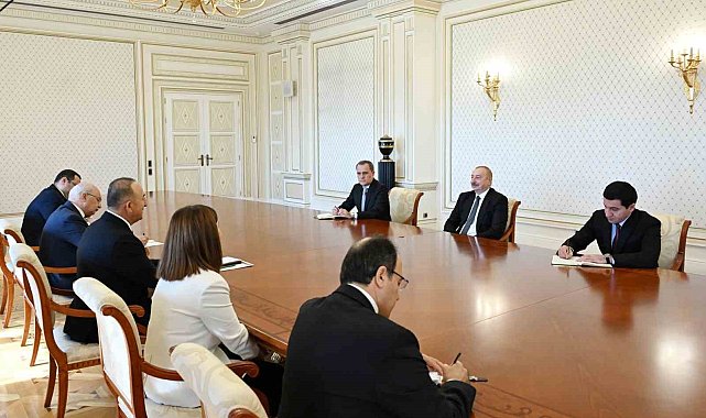 Azerbaycan Cumhurbaşkanı Aliyev, Çavuşoğlu'nu kabul etti