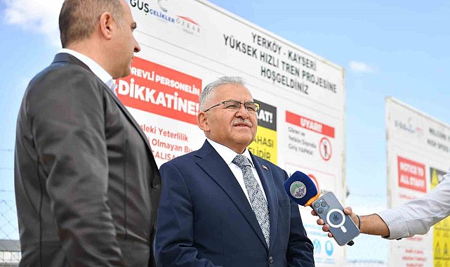 Başkan Büyükkılıç, yüksek hızlı tren hattı projesi şantiyesinde incelemelerde bulundu
