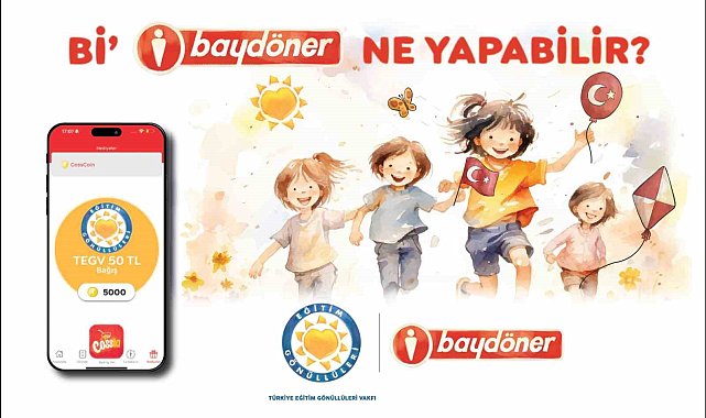 Baydöner ve Türkiye Eğitim Gönüllüleri Vakfı'ndan çocuklar için iş birliği