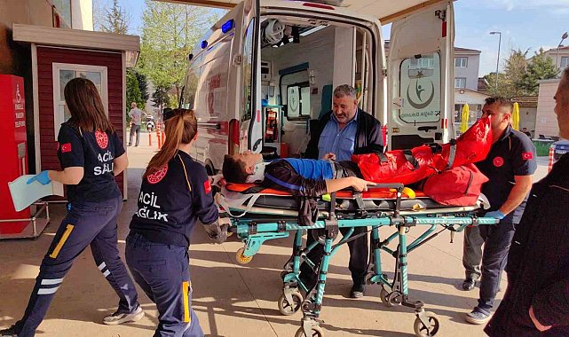 Bursa'da motosiklet kazası kamerada