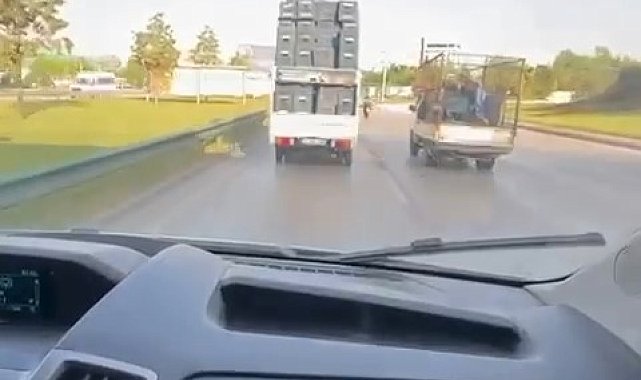 Bursa'da tehlikeli taşımacılık kamerada