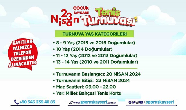 Büyükşehir'in Yeni Tenis Kortu'nda 23 Nisan'a özel turnuva