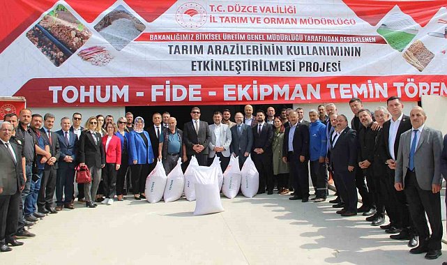 Düzce'de çeltik üreticine tohum desteği