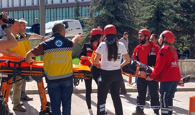 ESOGÜ Hastanesi'nde yangın tatbikatı yapıldı