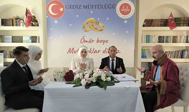 Gediz Müftülüğünde 2019 yılından bu yana 54 nikah kıyıldı