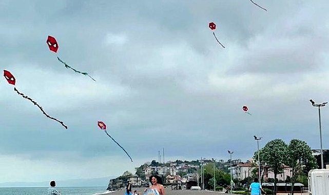 Gençler sahilde uçurtma şenliği düzenledi