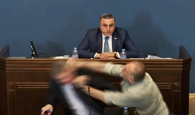 Gürcistan parlamentosunda yumruklu kavga