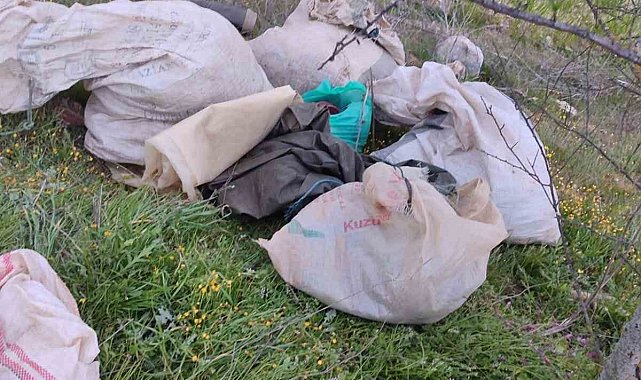 Kaçak avcılar malzemelerini bırakıp kaçtı