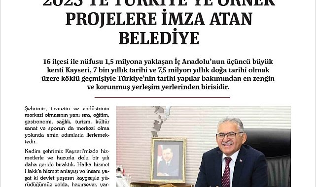 Kayseri Büyükşehir, TBB Dergisi'nde